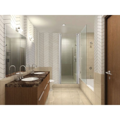 [MIR-MSD25PS] Mirolin MSD25 Framed Swing Door Plain Silver