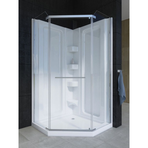 [MIR-CD38NARS] Mirolin CD38NARS Corner 38" Neo Angle Door Raindrop Silver