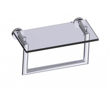 [KART-144676-33] Kartners 144676-33 OSLO 10" Glass Shelf w/ Towel Rail Titanium 