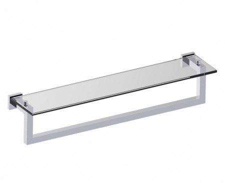 [KART-248678-33] Kartners 248678-33 LONDON Glass Shelf w/ Towel Bar 24"- Titanium 