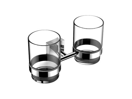 [KART-262662-81] Kartners 262662-81 MADRID Double Tumbler with Holder Brushed Nickel