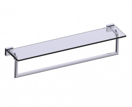 [KART-262678-33] Kartners 262678-33 MADRID 24" Glass Shelf w Towel Rail- Titanium 