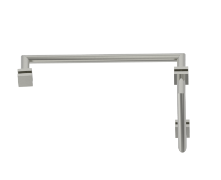 [KART-26270818-33] Kartners 26270818-33 Madrid 8"x18" Offset Shower Door Handles Titanium 