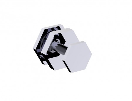 [KART-3427501-33] Kartners 3427501-33 PISA Single Shower Door Knob- Titanium 
