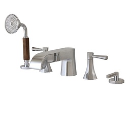 [AQB-53006BN] Aquabrass 53006 Otto 5 Piece Deckmount Tub Filler With Diverter And Handshower Brushed Nickel
