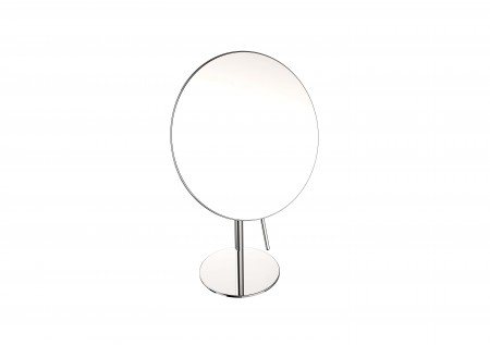 [KART-KCM-FS-RD-8-81] Kartners KCM-FS-RD-8-81 Free Standing Round Single Sided Mirror- Brushed Nickel
