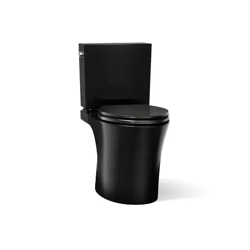 [KOH-28161-7] Kohler 28161-7 Veil Two Piece Elongated Toilet With Skirted Trapway Black