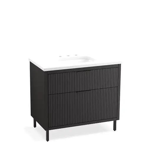 [KOH-32171-ASB-DKS] Kohler 32171-ASB-DKS Spacity 36" Wall Hung Vanity Cabinet With Sink Dark Steel