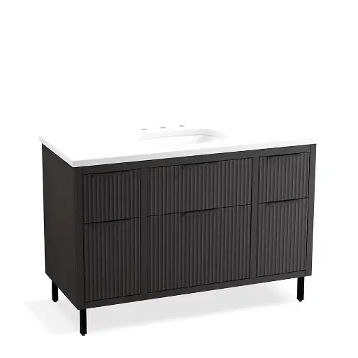 [KOH-32172-ASB-DKS] Kohler 32172-ASB-DKS Spacity 48" Wall Hung Vanity Cabinet With Sink Dark Steel