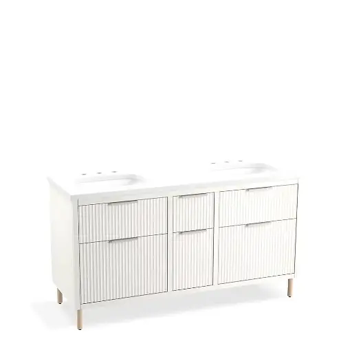 [KOH-32173-ASB-0] Kohler 32173-ASB-0 Spacity 60" Wall Hung Vanity Cabinet With Sinks White