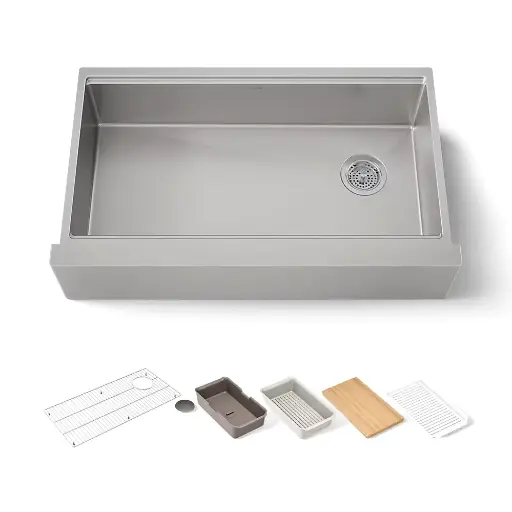 [KOH-33657-PC-NA] Kohler 33657-PC-NA Strive 35-1/2" Single Bowl Farmhouse Kitchen Sink Stainless Steel