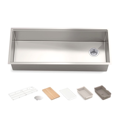 [KOH-33665-PC-NA] Kohler 33665-PC-NA Strive 44" Undermount Workstation Kitchen Sink Stainless Steel