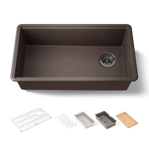 [KOH-33710-PC-CM2] Kohler 33710-PC-CM2 Billings 32-1/2" Single Bowl Workstation Sink Matte Brown