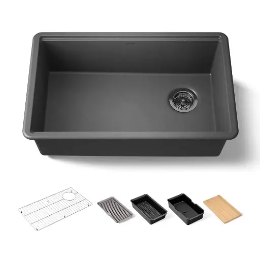[KOH-33712-PC-CM7] Kohler 33712-PC-CM7 Billings 29" Undermount Workstation Kitchen Sink Matte Graphite