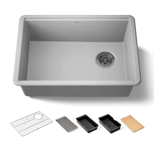 [KOH-33713-PC-CM4] Kohler 33713-PC-CM4 Billings 27" Undermount Workstation Kitchen Sink Matte Grey