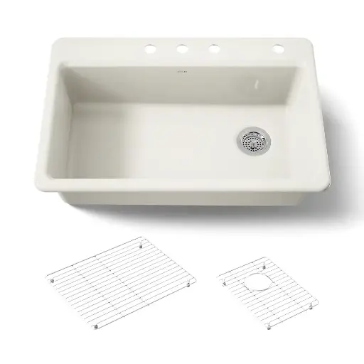 [KOH-5871-4A1-96] Kohler 5871-4A1-96 Riverby 33" Top Mount Single Bowl Kitchen Sink Biscuit