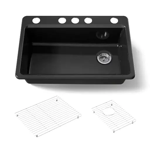 [KOH-5871-5UA1-7] Kohler 5871-5UA1-7 Riverby 33" Undermount Single Bowl Kitchen Sink Black
