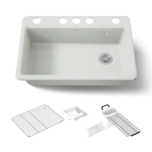 [KOH-5871-5UA1-FF] Kohler 5871-5UA1-FF Riverby 33" Undermount Single Bowl Kitchen Sink Sea Salt