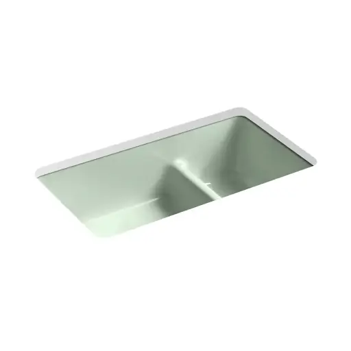[KOH-6625-42] Kohler 6625-42 Iron Tones 33" Undermount Double Bowl Kitchen Sink Aspen Green
