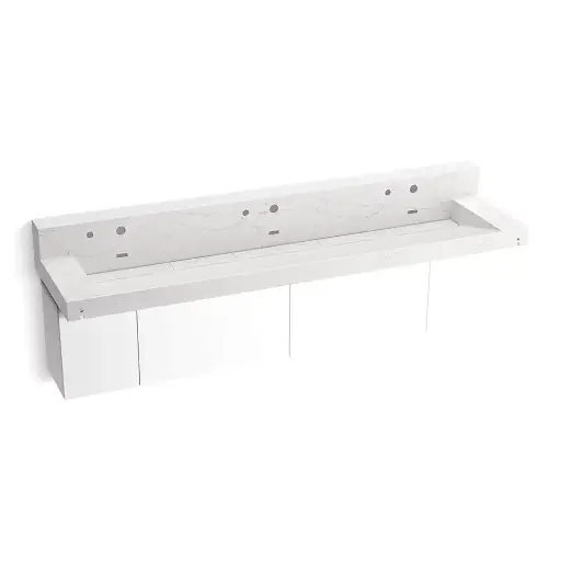 [KOH-81028-BPW-KEP] Kohler 81028-BPW-KEP Constellation 90" Wall Mount Trough Lavatory System Pearl Jasmine