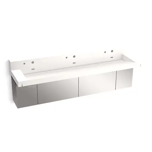 [KOH-81028-BSS-KCD] Kohler 81028-BSS-KCD Constellation 90" Wall Mount Trough Lavatory System Designer White
