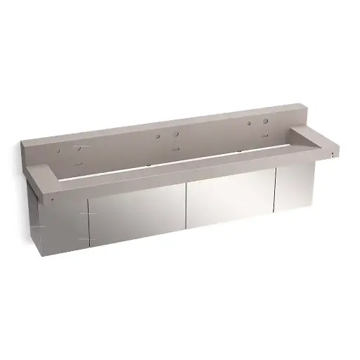 [KOH-81028-BSS-KCN] Kohler 81028-BSS-KCN Constellation 90" Wall Mount Trough Lavatory System Neutral Concrete