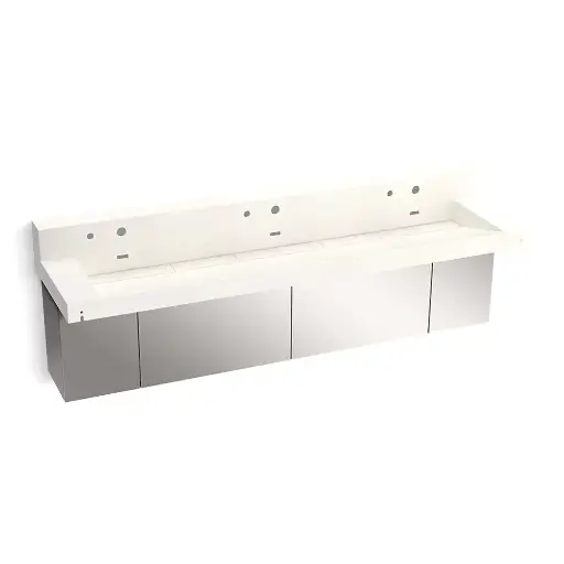 [KOH-81028-BSS-KCR] Kohler 81028-BSS-KCR Constellation 90" Wall Mount Trough Lavatory System Arrow Root