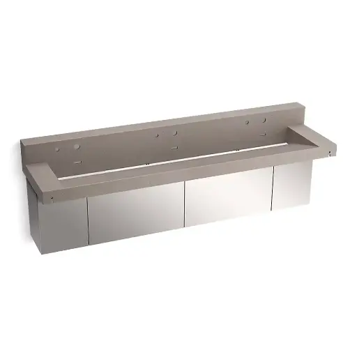 [KOH-81028-BSS-KCT] Kohler 81028-BSS-KCT Constellation 90" Wall Mount Trough Lavatory System Concrete