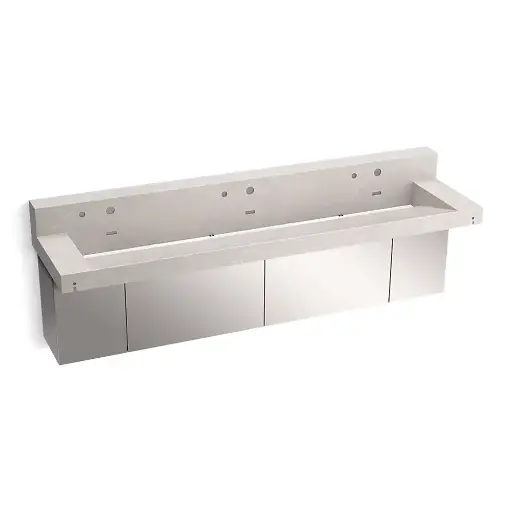 [KOH-81028-BSS-KED] Kohler 81028-BSS-KED Constellation 90" Wall Mount Trough Lavatory System Desert Silver