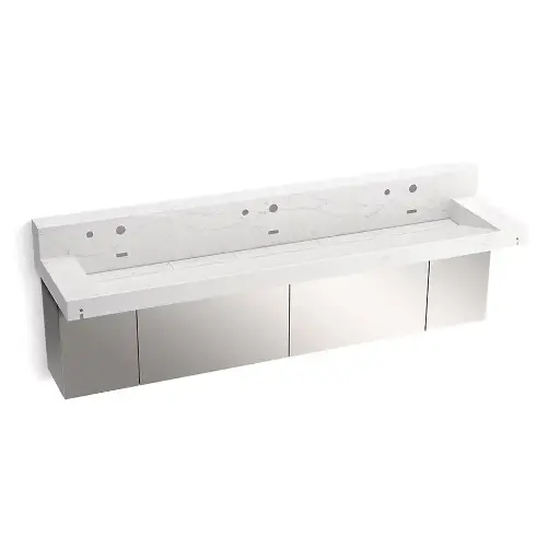 [KOH-81028-BSS-KEP] Kohler 81028-BSS-KEP Constellation 90" Wall Mount Trough Lavatory System Pearl Jasmine
