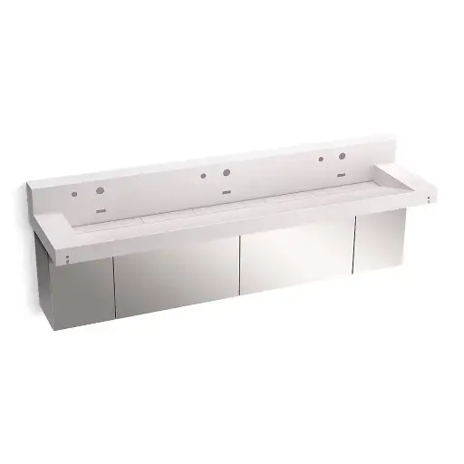 [KOH-81028-BSS-KES] Kohler 81028-BSS-KES Constellation 90" Wall Mount Trough Lavatory System Et Statuario