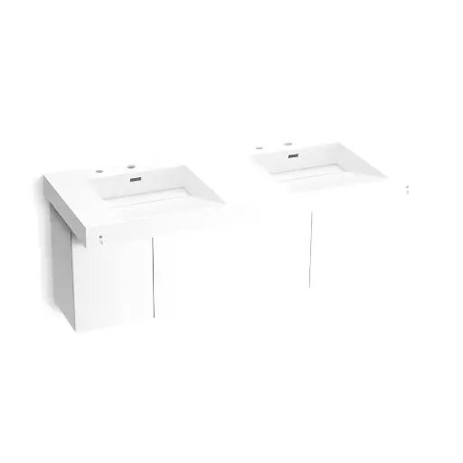 [KOH-81030-BPW-KCG] Kohler 81030-BPW-KCG Constellation 60" Wall Mount Basin Lavatory System Glacier White