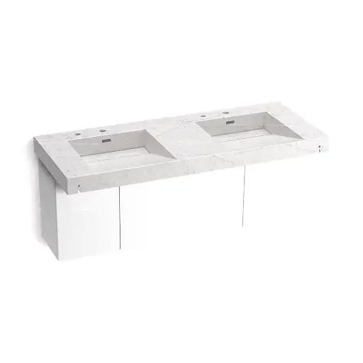 [KOH-81030-BPW-KEP] Kohler 81030-BPW-KEP Constellation 60" Wall Mount Basin Lavatory System Pearl Jasmine