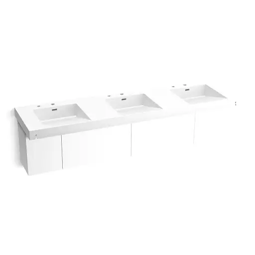 [KOH-81031-BPW-KCG] Kohler 81031-BPW-KCG Constellation 90" Wall Mount Lavatory System Glacier White