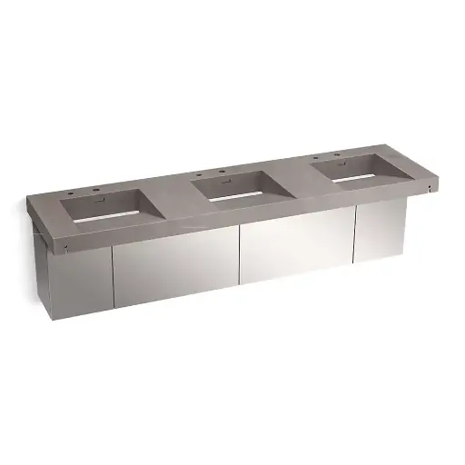 [KOH-81031-BSS-KCE] Kohler 81031-BSS-KCE Constellation 90" Wall Mount Lavatory System Ash Concrete
