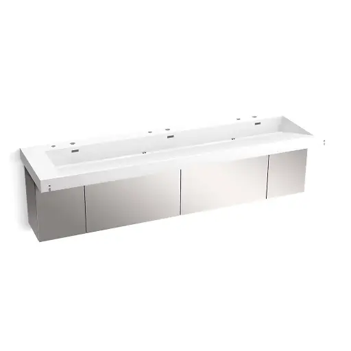 [KOH-81033-BSS-KCG] Kohler 81033-BSS-KCG Constellation 90" Wall Mount Trough System Glacier White
