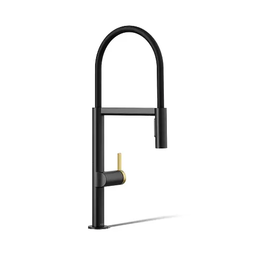 [KOH-28267-BMB] Kohler 28267-BMB Components Semi Professional Kitchen Sink Faucet Matte Black Brushed Moderne Brass