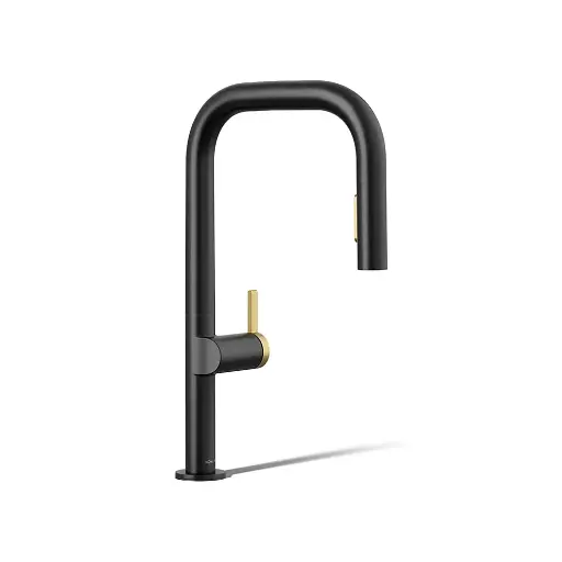 [KOH-28269-BMB] Kohler 28269-BMB Components Pull Down Kitchen Sink Faucet Matte Black Brushed Moderne Brass