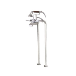 [AQB-53086BN] Aquabrass 53086 Otto Cradle Tub Filler With Handshower And Floor Risers Brushed Nickel