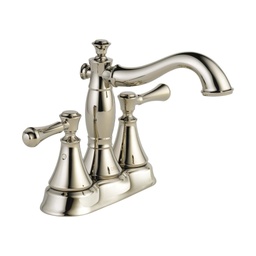 [DEL-2597LF-PNMPU] Delta 2597LF Cassidy Two Handle Centerset Bathroom Faucet Metal Pop-Up Polished Nickel