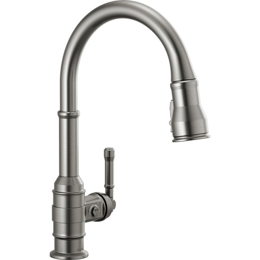 [DEL-9190-KS-DST] Delta 9190-KS-DST Broderick Pull-Down Kitchen Faucet Black Stainless