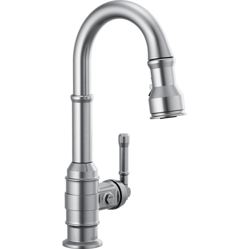 [DEL-9990-AR-DST] Delta 9990-AR-DST Broderick Pull-Down Bar Prep Faucet Arctic Stainless