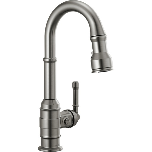 [DEL-9990-KS-DST] Delta 9990-KS-DST Broderick Pull-Down Bar Prep Faucet Black Stainless