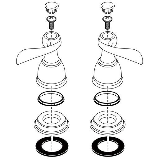 [DEL-RP75267] Delta RP75267 Windemere Two Metal Lever Handle Kit Chrome