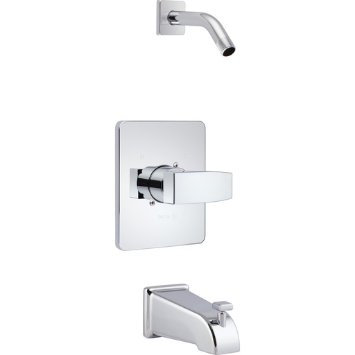 [DEL-T14467-PP-LHD] Delta T14467-PP-LHD Modern Angular Tub Shower Trim Less Head Chrome