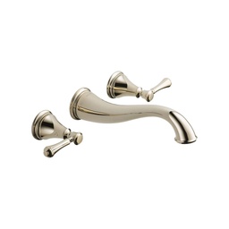 [DEL-T3597LF-PNWL] Delta T3597LF Cassidy Two Handle Wall Mount Lavatory Faucet Trim Polished Nickel