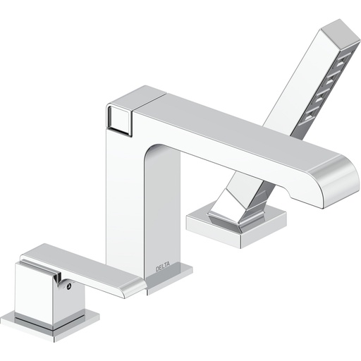 [DEL-T3767] Delta T3767 Ara 3 Hole Roman Tub With Handshower Chrome