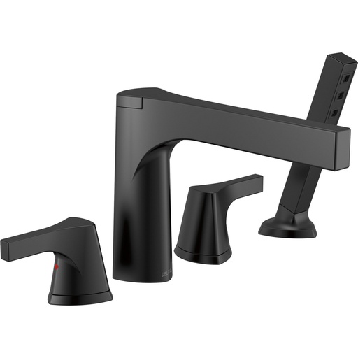 [DEL-T4774-BL] Delta T4774-BL Zura 4-hole Roman Tub with Handshower Trim Matte Black