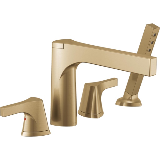 [DEL-T4774-CZ] Delta T4774-CZ Zura 4-hole Roman Tub with Handshower Trim Champagne Bronze