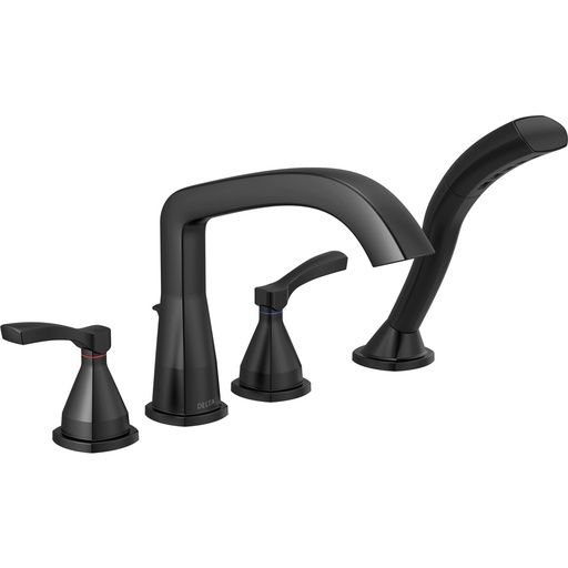 [DEL-T4776-BL] Delta T4776-BL Stryke Four Hole Roman Tub Trim Matte Black